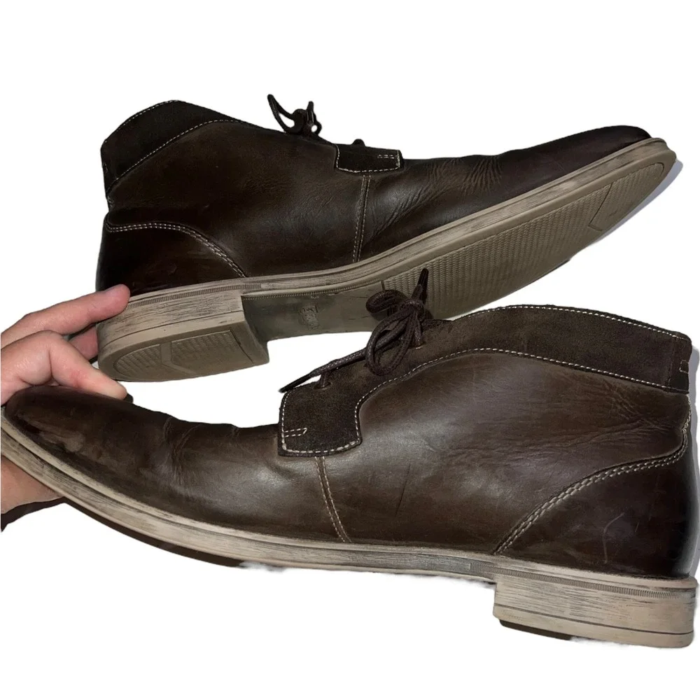 Stacy Adams Cagney Brown Leather Chukka Boots Men's Size 12 W Classic Minimalist